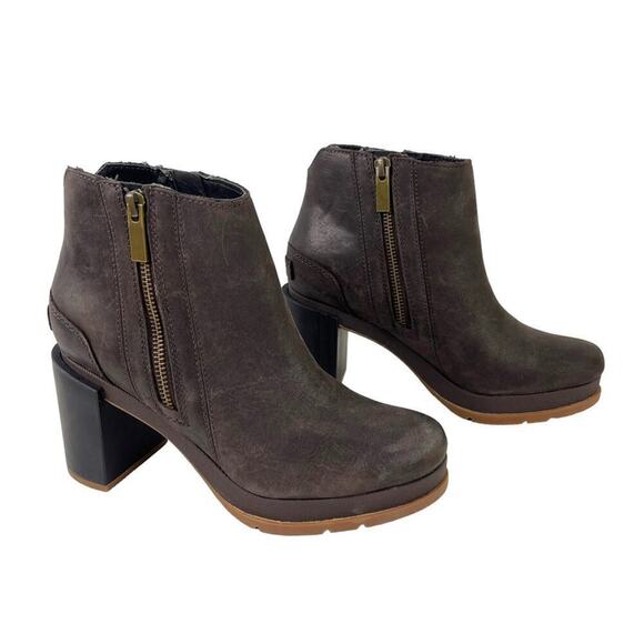 Sorel Blake Distressed Ankle Waterproof Leather Boots in Blackened Brown Size 7 - Picture 9 of 16